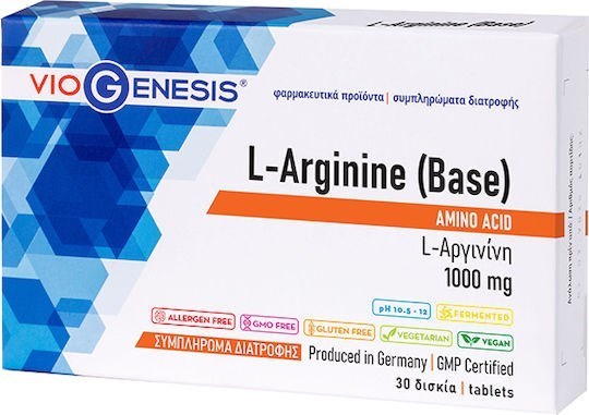 Picture of VioGenesis L-Arginine (BASE) 1000mg 30 ταμπλέτες