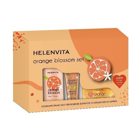 Picture of HELENVITA ORANGE BLOSSOM SET: BODY MILK 300ml + BODY SCRUB 250ml + HAND CREAM 30ml