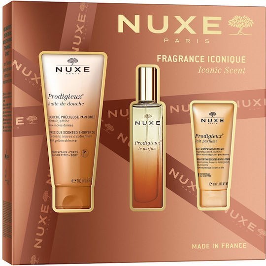 Picture of NUXE Promo Pack Xmas Set Prodigieux Eau de Parfum Άρωμα 30ml & Prodigieux Shower Oil Αφρόλουτρο 100ml & Prodigieux Body Lotion Γαλάκτωμα Σώματος 30ml