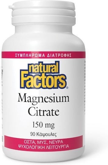 Picture of Natural Factors Magnesium Citrate 150mg 90 κάψουλες