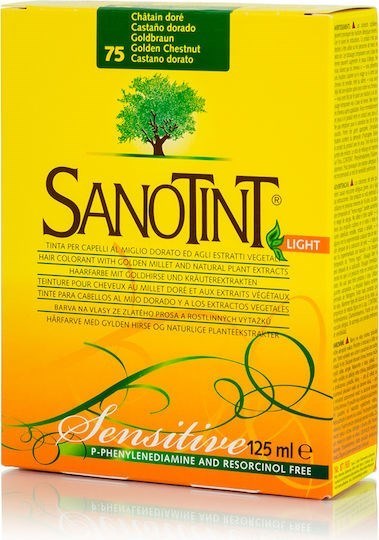 Picture of Sanotint Light 75 Βαφή Μαλλιών Χωρίς Αμμωνία Ανοιχτό Καστανό Χρυσαφί Καστανό 125ml