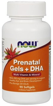 Picture of NOW Foods, Prenatal Gels + DHA, 90 Softgels