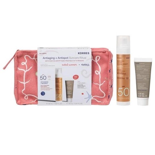 Picture of Korres ΣΕΤ Κόκκινο Σταφύλι Αντηλιακή Κρέμα Προσώπου SPF 50 50ml & Μαύρη Πεύκη 4D Κρέμα Ημέρας Σύσφιγξη + Lifting 20ml