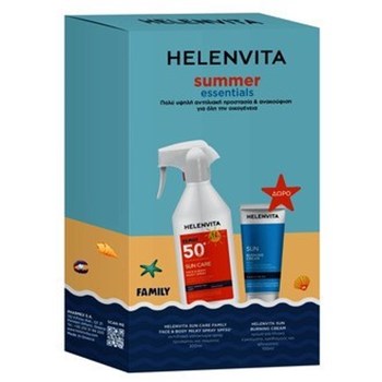 Picture of Helenvita Summer Essentials Sun Care Family Face & Body Milky Spray SPF50 300ml & Sun Burning Cream 100ml