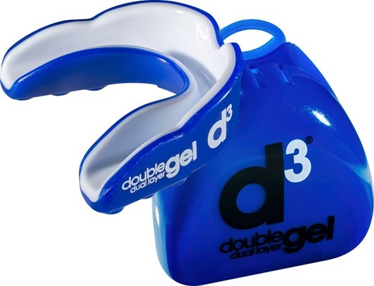 Picture of D3 Double Dual Layer Gel Mouthguard Μασελάκι Προστασίας Αθλητών 12+ Years Old Blue White