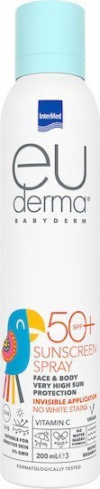 Picture of INTERMED Euderma Babyderm Sunscreen Spray SPF50+ Αόρατο Παιδικό Αντηλιακό Σπρέι Προσώπου & Σώματος, 200ml