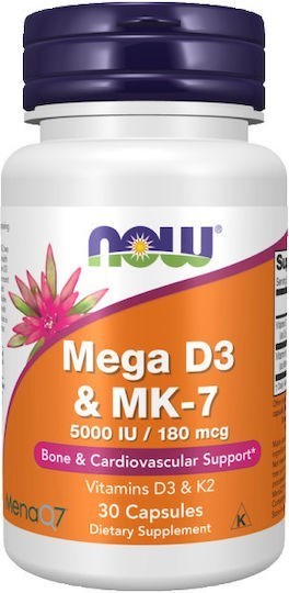 Picture of NOW Foods Mega D3 5000IU & MK-7 180mcg 30 caps