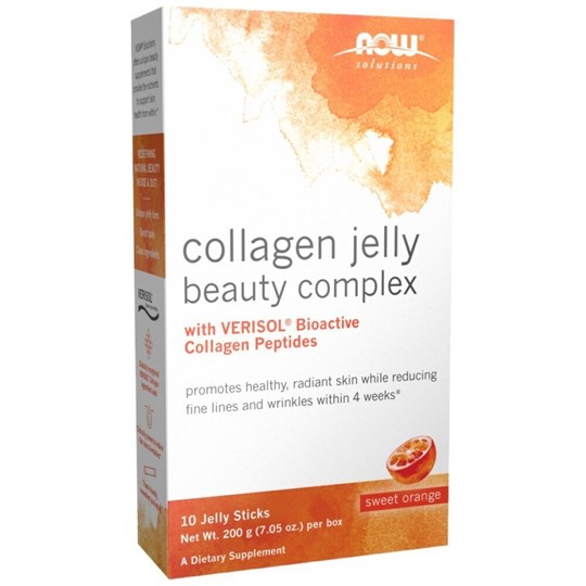 Picture of NOW FOODS Collagen Jelly Beauty Complex Sweet Orange, Συμπλήρωμα Διατροφής Κολλαγόνου σε Μορφή Ζελέ -10sachets