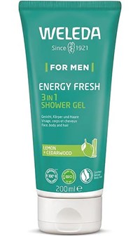 Picture of WELEDA Men Energy Fresh 3 in 1 Shower Gel Lemon + Cedarwood, 3 σε 1 Αφροντούς για τον άνδρα 200ml