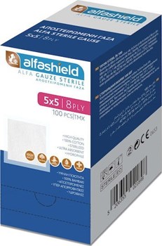 Picture of ALFASHIELD Αποστειρωμένη Γάζα 5X5 8ply 100τμχ