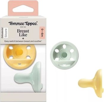 Picture of Tommee Tippee Breastlike Πιπίλες Σιλικόνης Κίτρινο για 0-6 μηνών 2τμχ