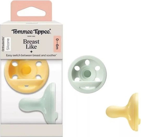 Picture of Tommee Tippee Breastlike Πιπίλες Σιλικόνης Κίτρινο για 0-6 μηνών 2τμχ