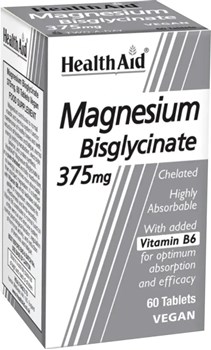 Picture of Health Aid Magnesium Bisglycinate 375mg με Βιταμίνη B6 60 ταμπλέτες