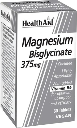 Picture of Health Aid Magnesium Bisglycinate 375mg με Βιταμίνη B6 60 ταμπλέτες