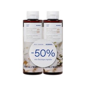 Picture of Korres Renewing Body Cleanser Λευκά Άνθη Αφρόλουτρο 250ml+250ml το 2ο -50%