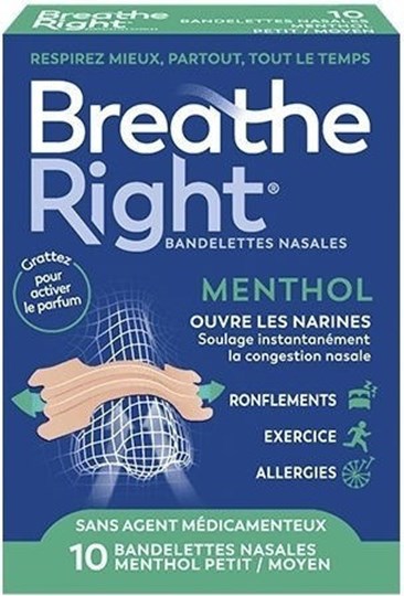 Picture of Breathe Right Ρινικές Ταινίες με Μενθόλη Μεσαίο Μέγεθος 10τμχ