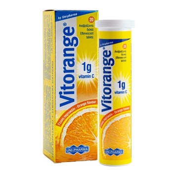 Picture of UNI-PHARMA Vitorange Tube Vitamin C 1g Sugar Free 20 Αναβρ. Δισκία