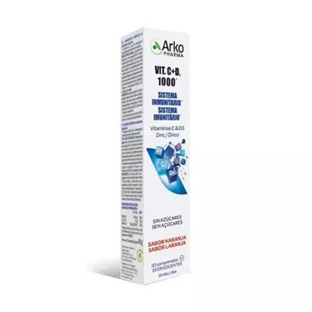 Picture of Arkopharma Vitamin C & D3 +Zn 1000iu Πορτοκάλι 20 αναβράζοντα δισκία