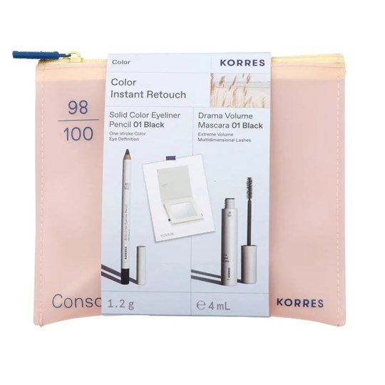 Picture of Korres Promo Color Instant Retouch : Solid Color Eyeliner Pencil 01 Black - Μολύβι Ματιών, 1.2g & Drama Volume Mascara 01 Black - Μάσκαρα Για Βλεφαρίδες, 4ml