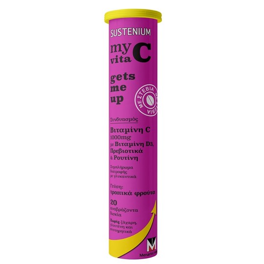 Picture of Menarini Sustenium My Vita C Gets me Up Vitamin C 1000mg & Vitamin D3, 20 Effer. tabs